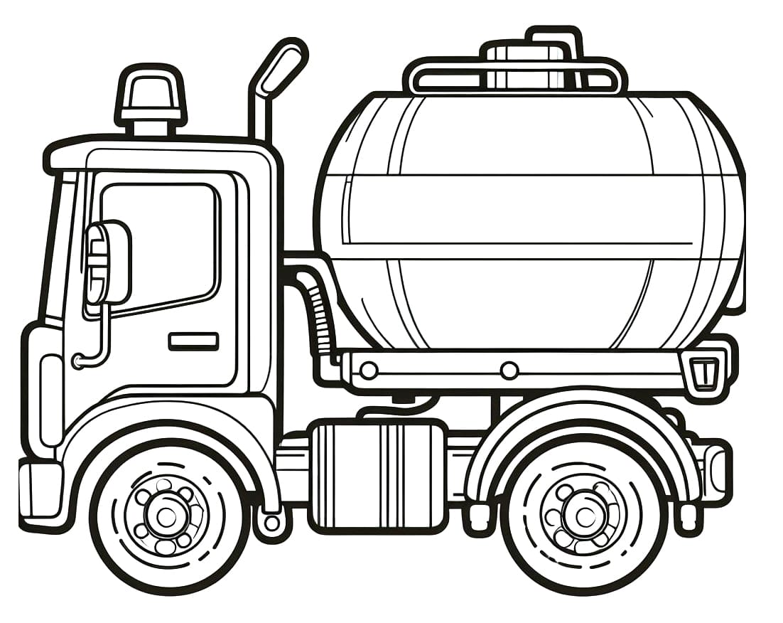 Small tanker truck coloring page