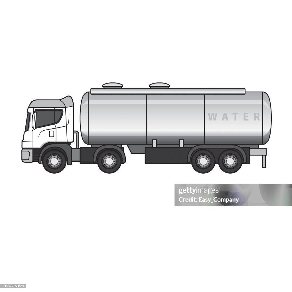 Water liquid tank truck tanker equipment machine vehicle for coloring page children book high