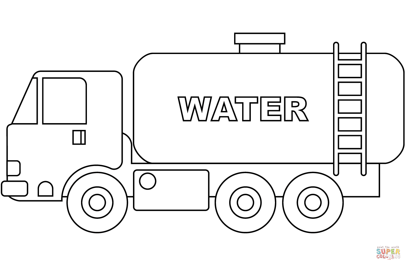 Water tanker coloring page free printable coloring pages