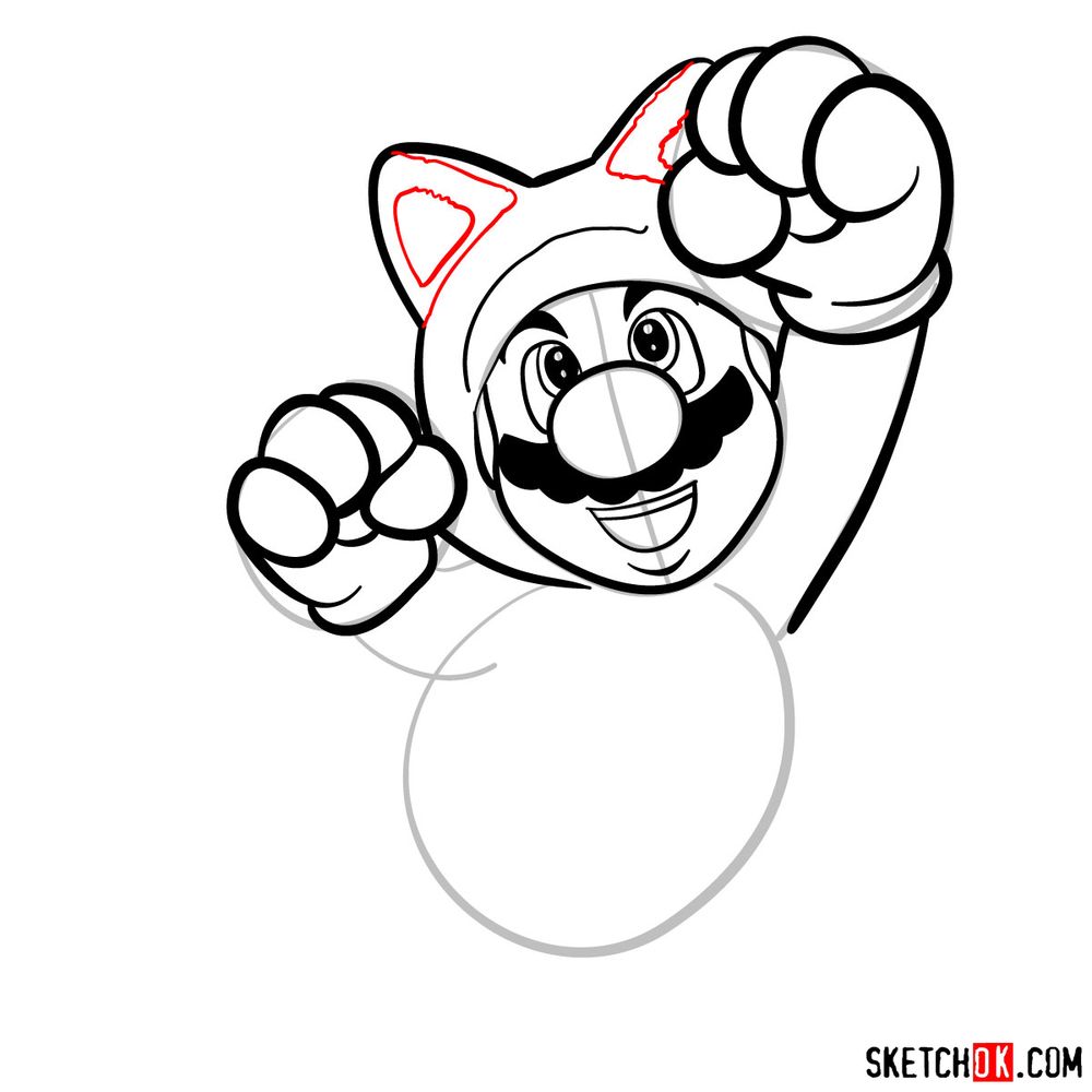 How to draw cat mario