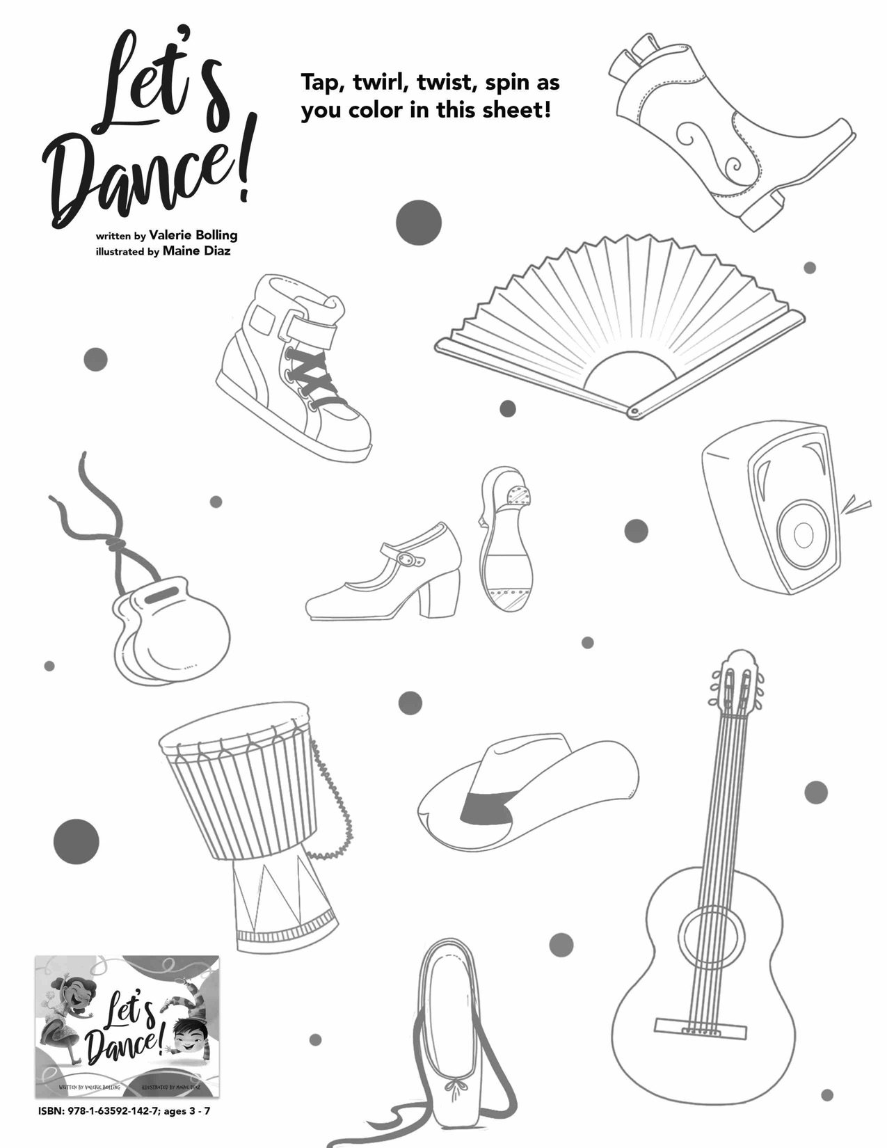 Lets dance coloring sheet