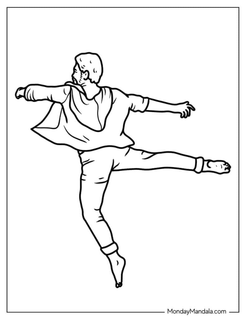 Dancing coloring pages free pdf printables