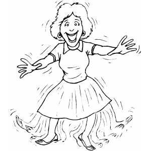 Woman tap dancer coloring page