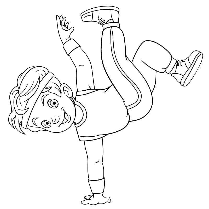 A boy dancer coloring page