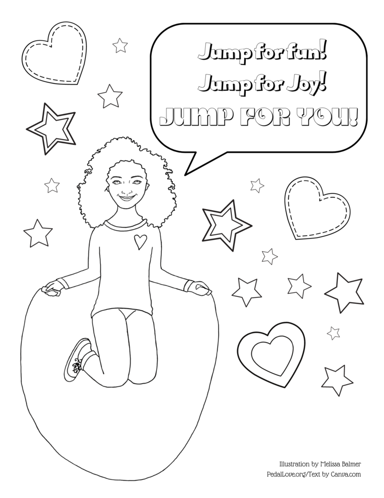 Jump for fun coloring page â pedal love