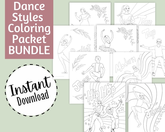 Styles of dance coloring pages