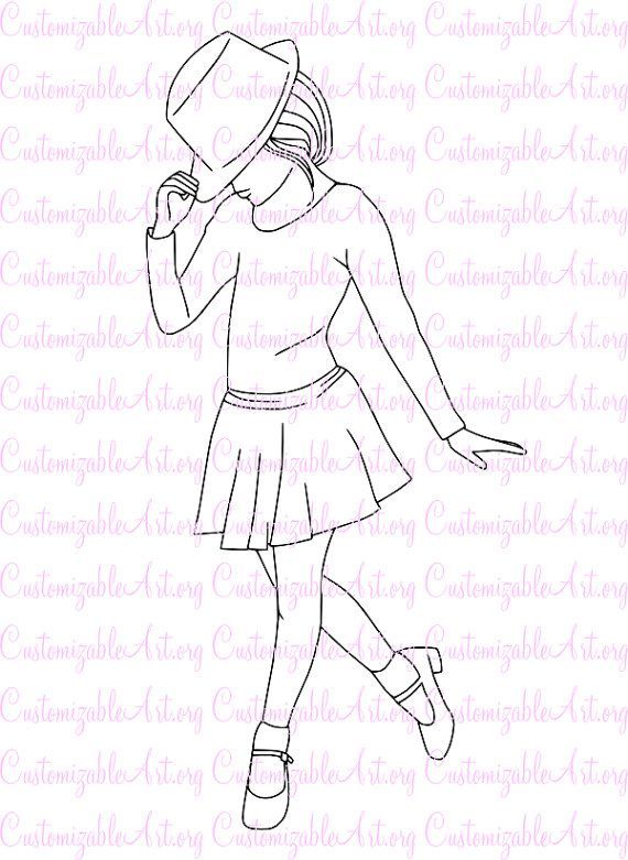 Tap dance digital stamp tap dancer digi stamp girl tap dancing dancing drawings dance coloring pages dance images