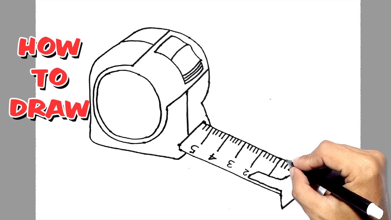 How to draw measuring tape step by step