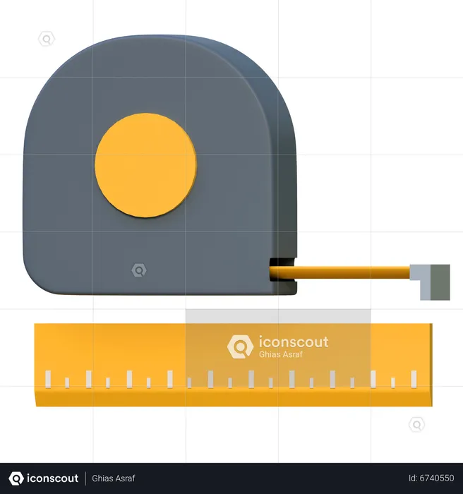 Measurement tape d icon download in png obj or blend format