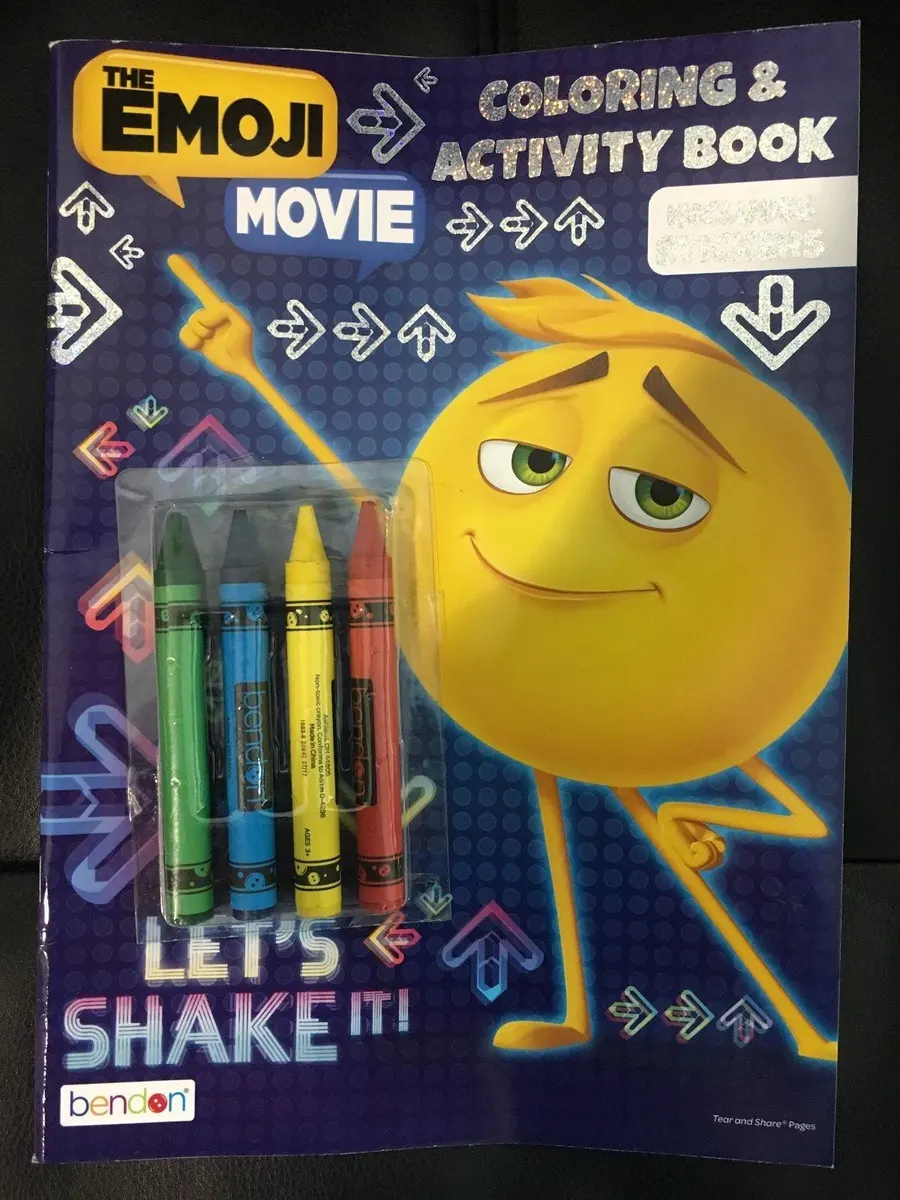 Bendon the emoji movie coloring activity book for kids with crayons