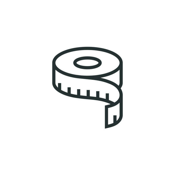 Tape measure line icon stock illustration