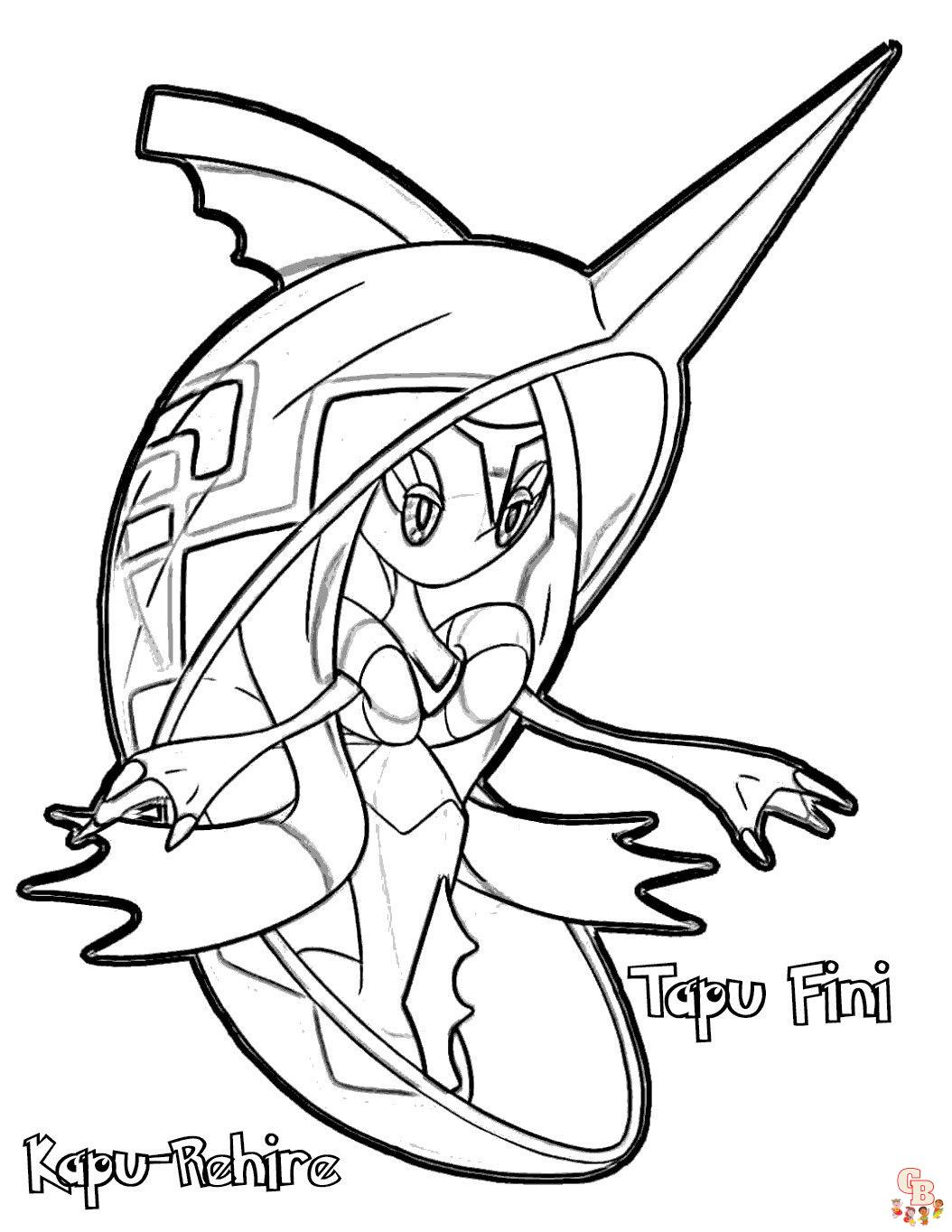 Explore the joy of pokemon tapu fini coloring pages