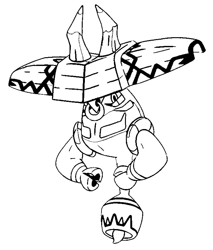 Coloring page pokãmon sun and moon tapu bulu