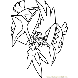 Tapu koko pokemon sun and moon coloring page for kids