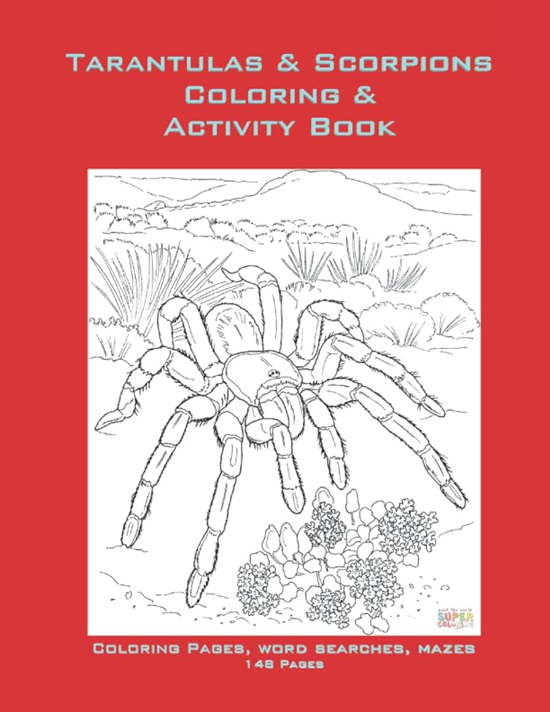 Tarantula scorpion coloring activity fun book for kids paladin exotics page coloring activity word search mazes children and kids meyer m books