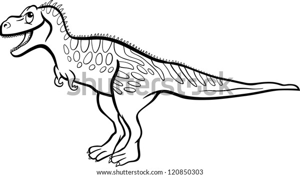 Cartoon illustration tarbosaurus dinosaur prehistoric reptile stock illustration