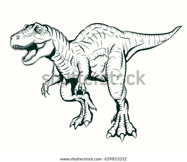 Tyrannosaurus rex illustration coloring book stock vector royalty free