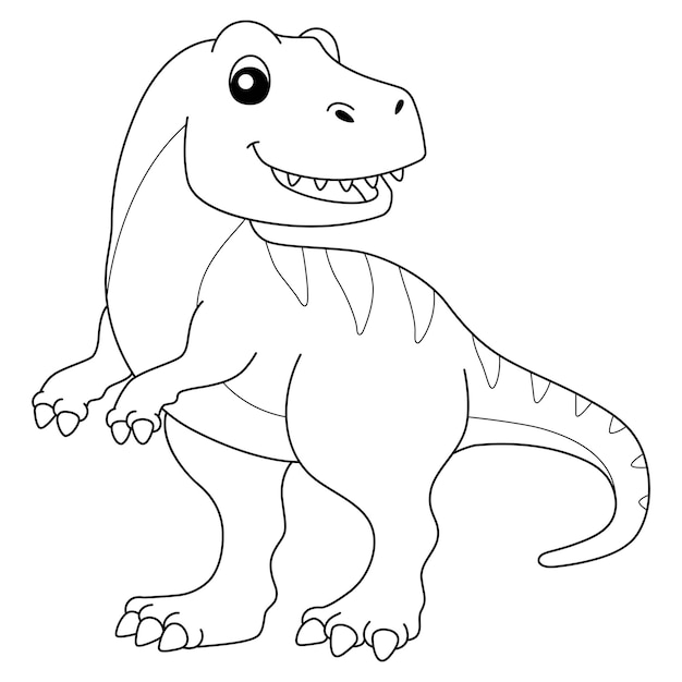 Premium vector tyrannosaurus coloring isolated page for kids