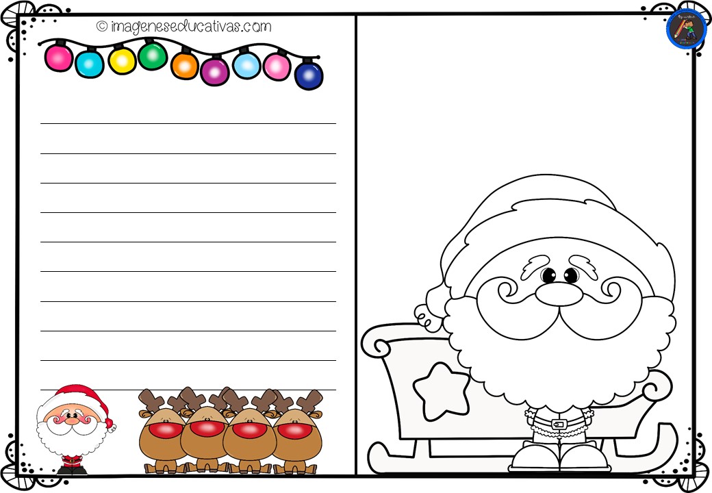 Tarjetas de navidad para escribir y colorear â imagenes educativas