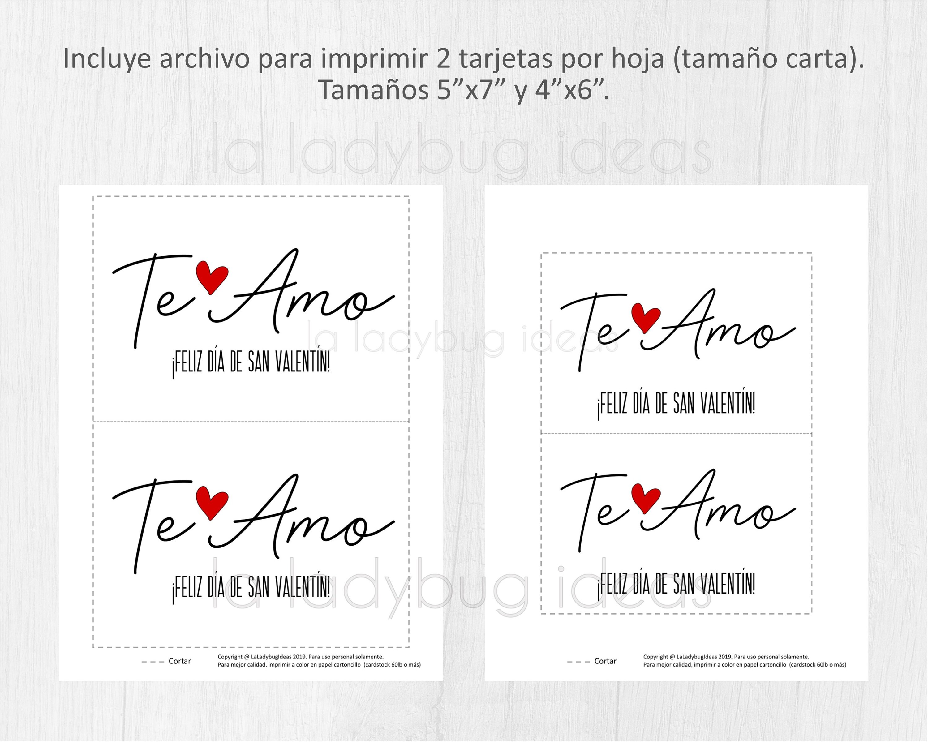 Tarjeta de san valentin para imprimir feliz dia de san valentin archivo digital para imprimir printable valentines day card in spanish