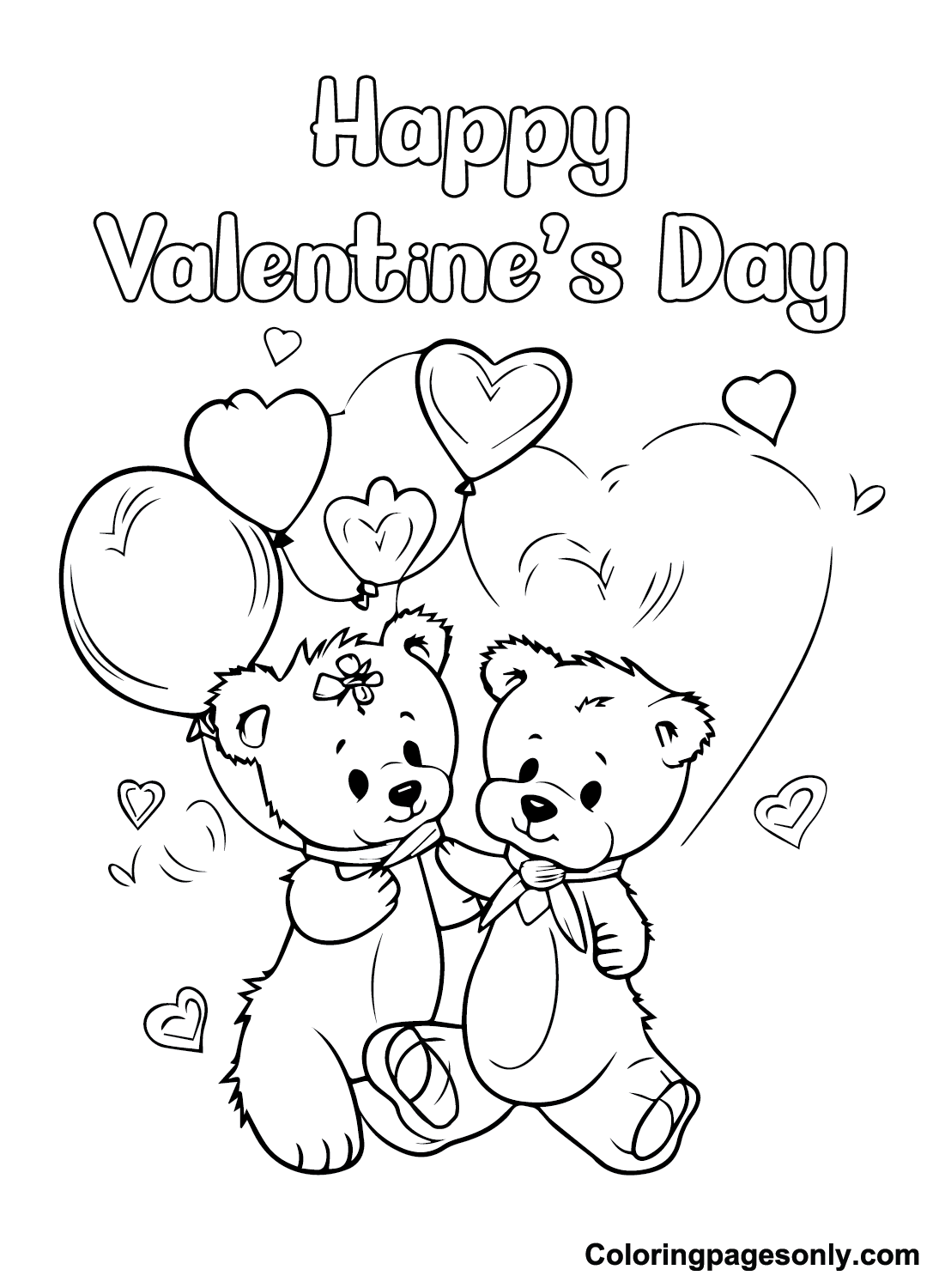 Print valentines day cards coloring page