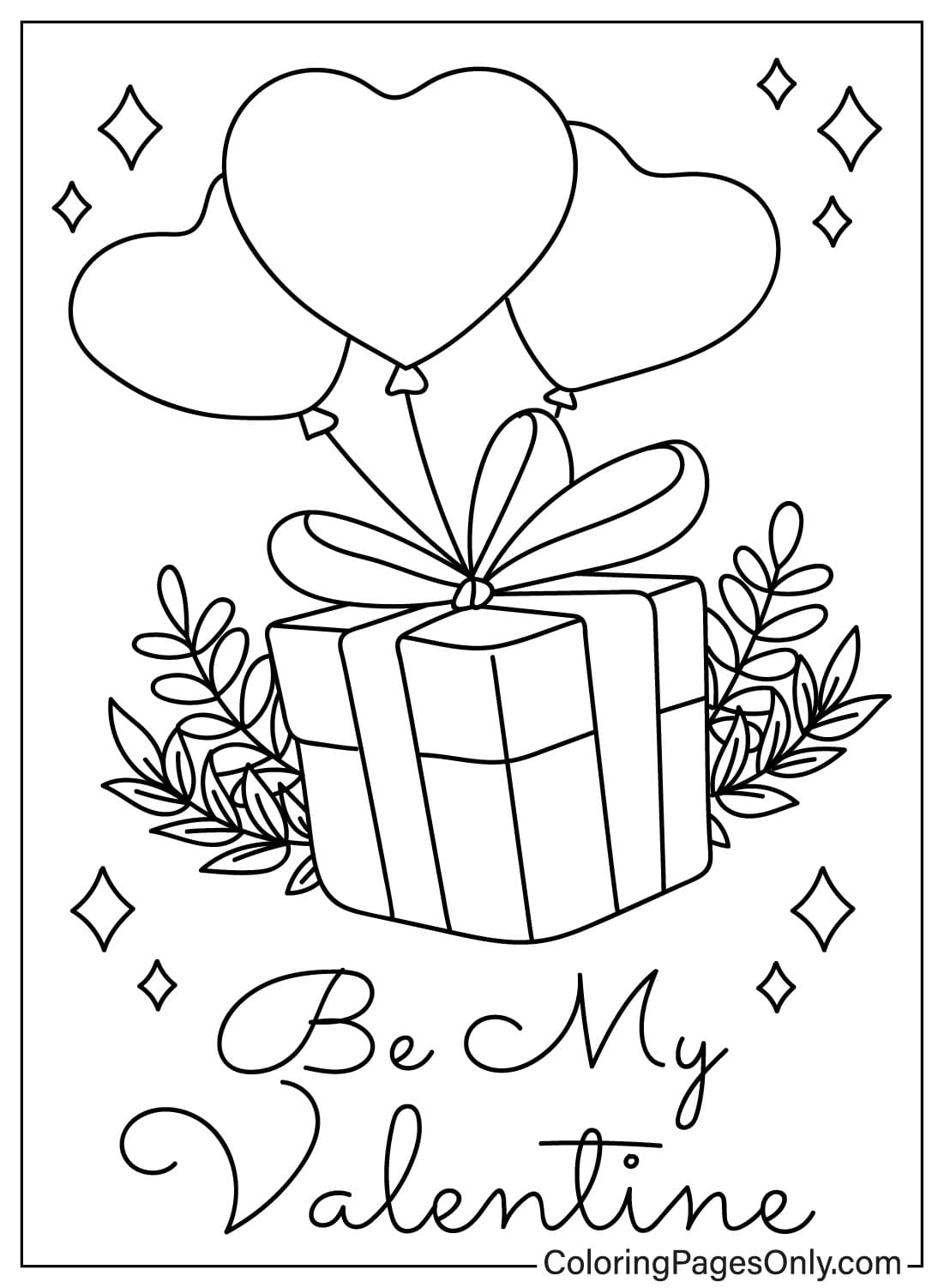 Free printable valentines day cards coloring page