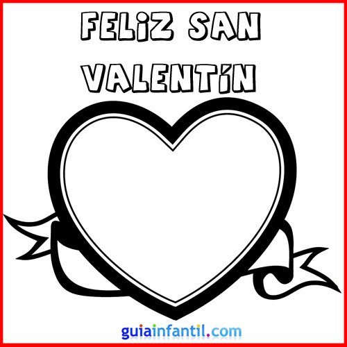 Corazãn de san valentãn tarjeta para colorear