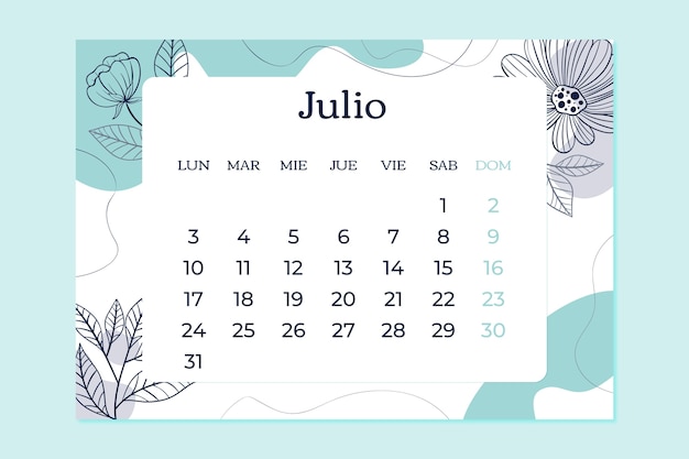 Imãgen de calendario julio