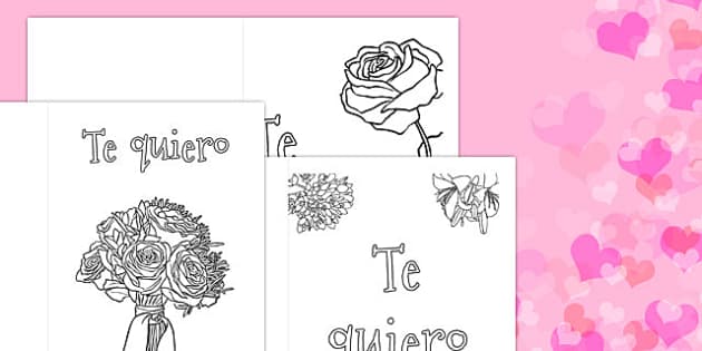 Tarjetas de san valentãn para colorear