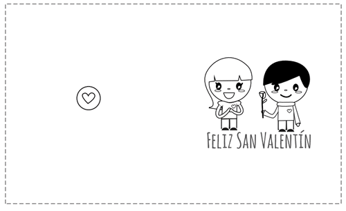 Tarjetas de san valentãn para descargar y colorear gratis