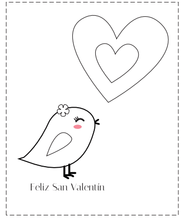 Tarjetas de san valentãn para descargar y colorear gratis