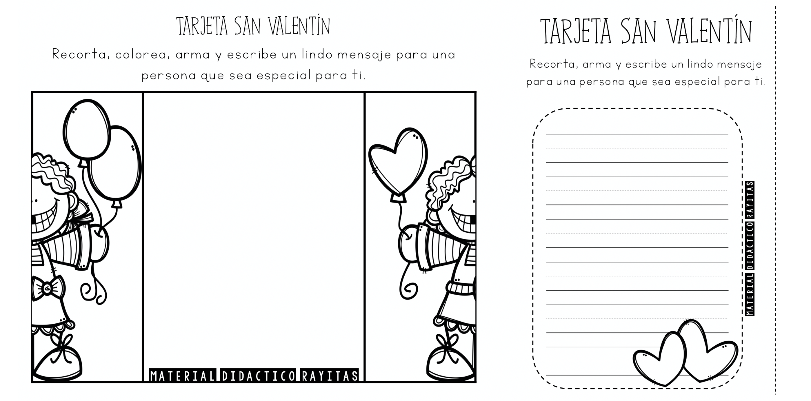 Tarjetas san valentãn recortabl