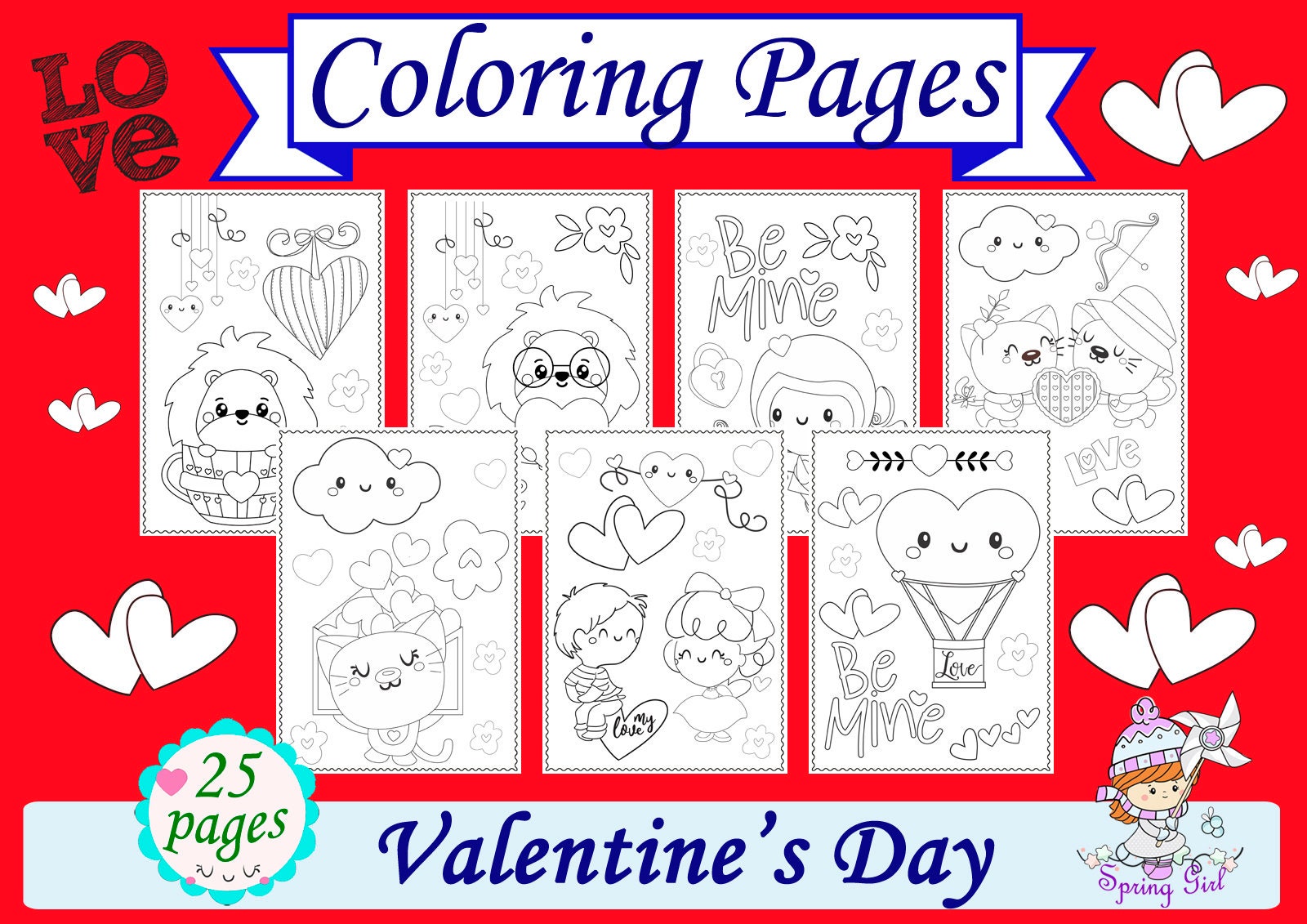 Pãginas para colorear de san valentãn libro para colorear en pdf imprimibles para niãos pãginas de actividades fiesta de san valentãn hoja para colorear imprimible