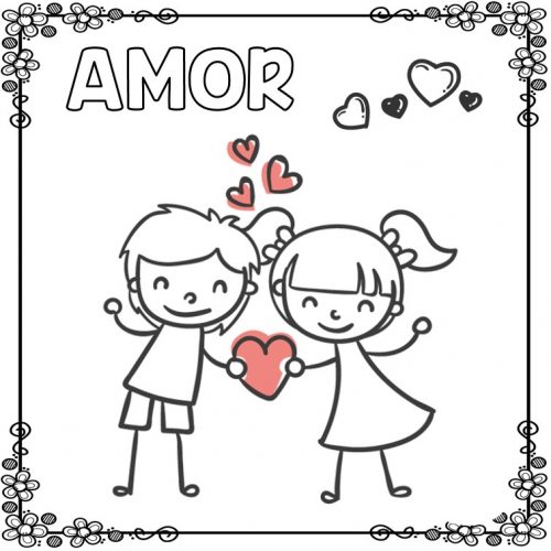 Tarjetas para colorear dia del amor y la amistad