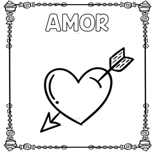 Tarjetas para colorear dia del amor y la amistad