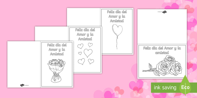 Tarjetas para colorear de san valentãn