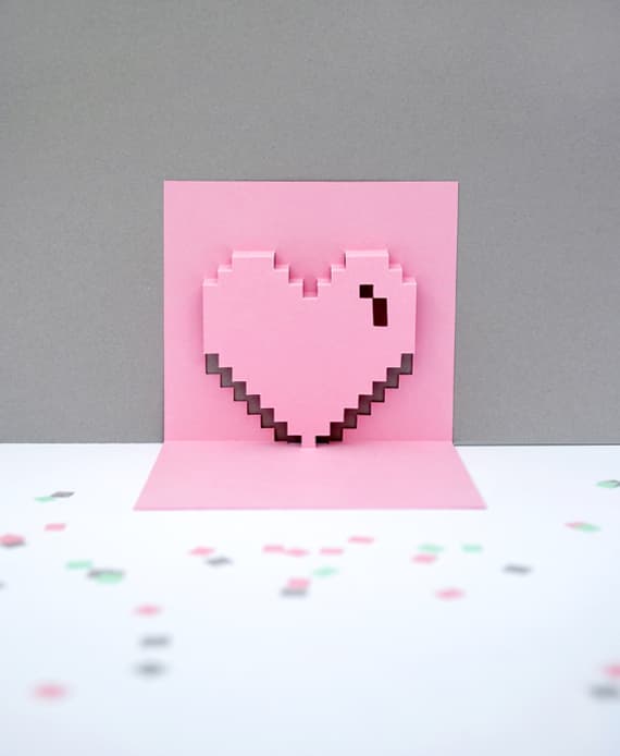 Tarjetas del de febrero para imprimir con efecto pop up