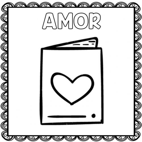 Tarjetas para colorear dia del amor y la amistad