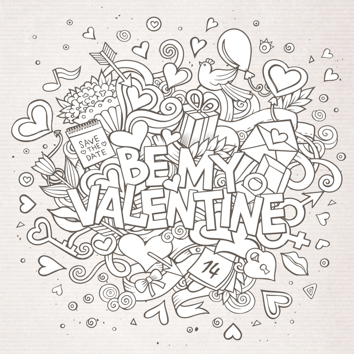 Dibujos animados vector dibujado a mano doodle ser mi ilustraciãn de san valentãn png lãnea ser romãntico png y vector para dcargar gratis