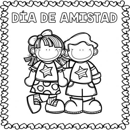 Tarjetas para colorear dia del amor y la amistad