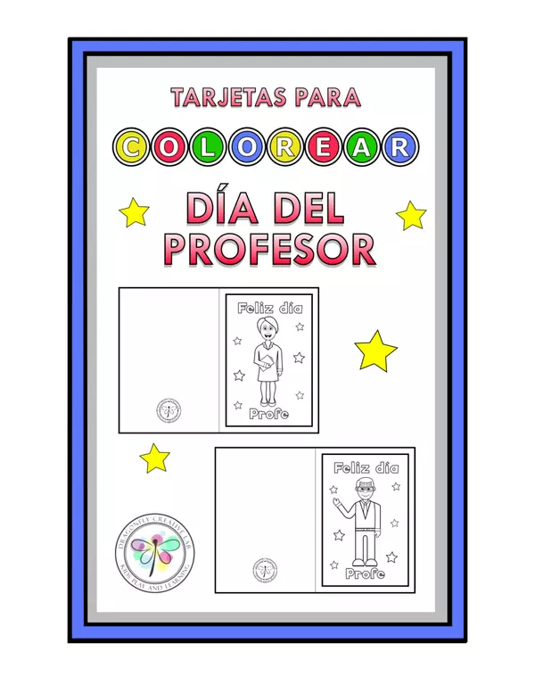 Tarjetas plegables dãa del sor colorear