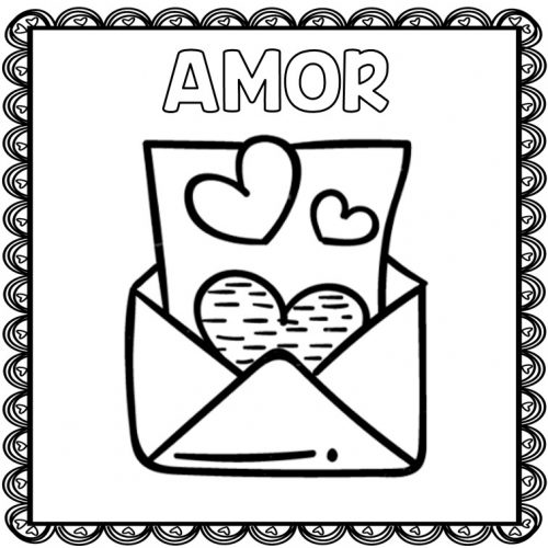 Tarjetas para colorear dia del amor y la amistad