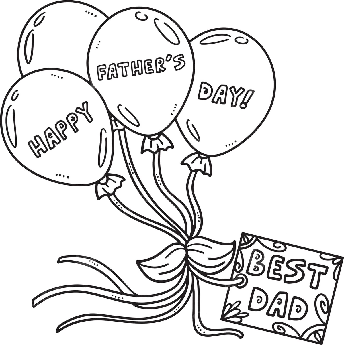 Dibujo de feliz dia del padre globos aislados pagina para colorear mejor papa saludos vector png dibujos dibujo de globo dibujo de anillo dibujo del dia del padre png y vector para