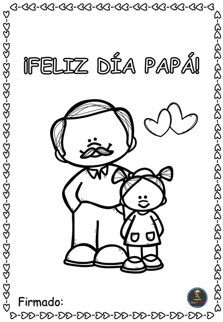 Tarjetas para colorear para el dãa del padre