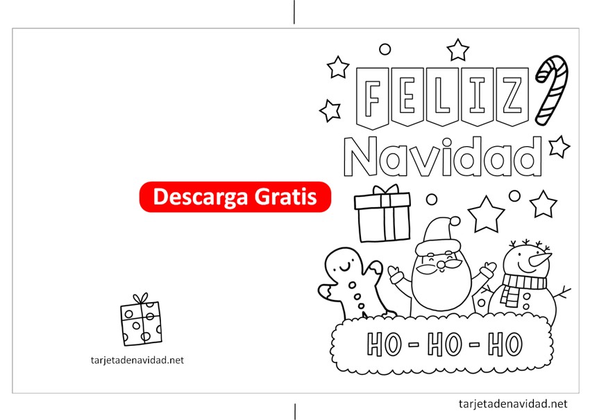 Tarjetas de navidad para colorear tarjetas de navidad