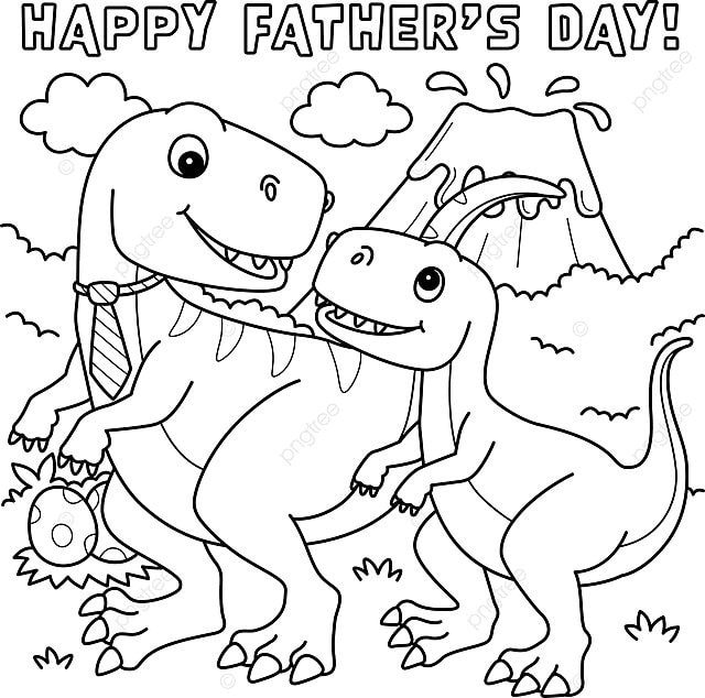 Dibujo de pãgina para colorear trex que los niãos celebren el dãa del padre vector png dibujos dibujo de rata dibujo de anillo dibujo infantil png y vector para dcargar gratis