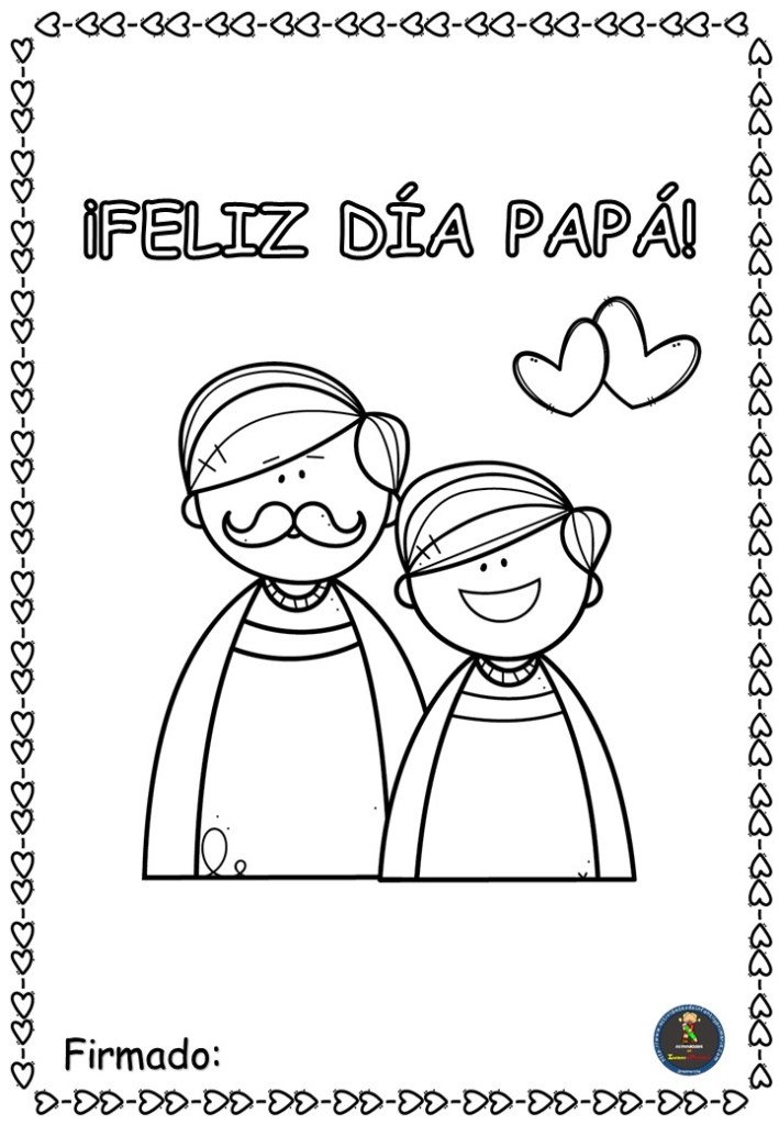 Tarjetas para colorear para el dãa del padre