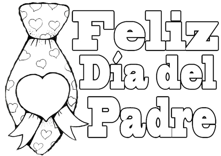 Tarjeta del dãa del padre para colorear