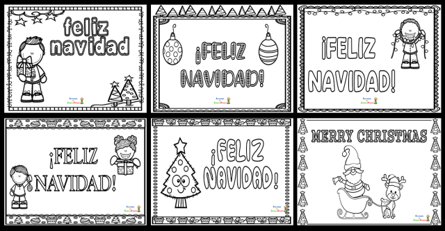 Bonitas postales de navidad para colorear y regalar