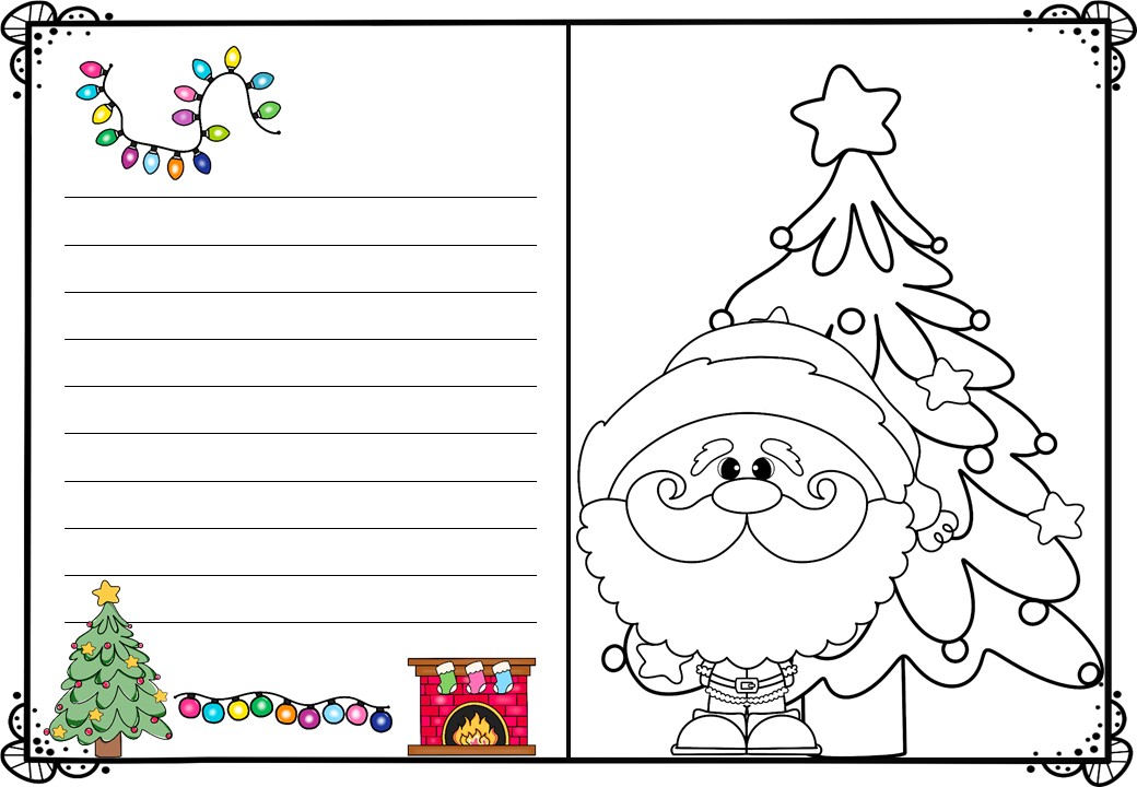 Tarjetas de navidad para escribir y colorear â imagenes educativas